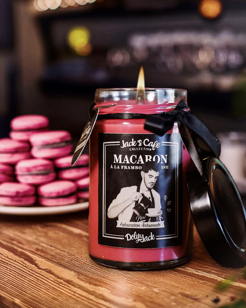 Bougie Macaron à la Framboise & Violette